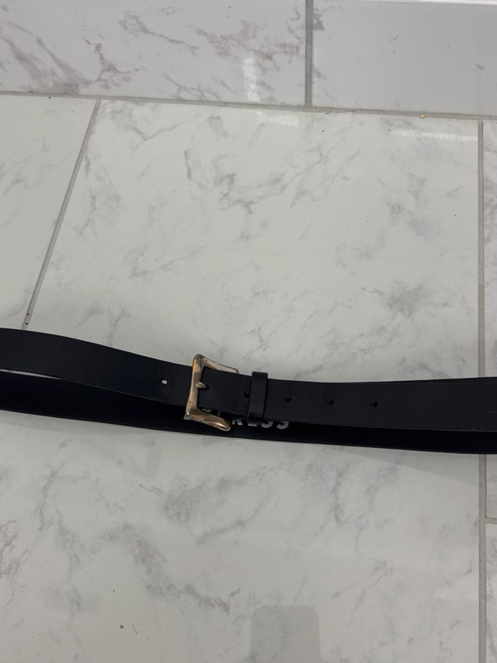 Express Black Belt with Gold Buckle